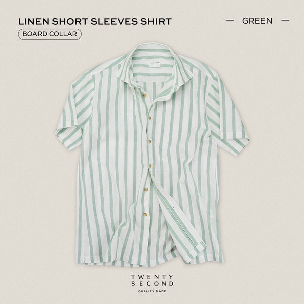 LINEN SHORT SLEEVES SHIRT - ST GREEN