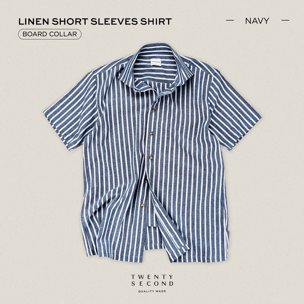 LINEN SHORT SLEEVES SHIRT - ST NAVY