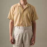 LINEN HAWAII COLLAR SHIRT - YELLOW