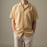 LINEN HAWAII COLLAR SHIRT - YELLOW