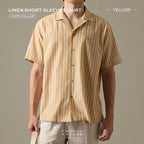LINEN HAWAII COLLAR SHIRT - YELLOW
