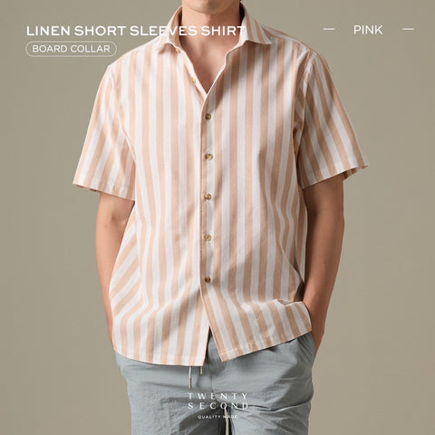 LINEN SHORT SLEEVES SHIRT - ST PINK