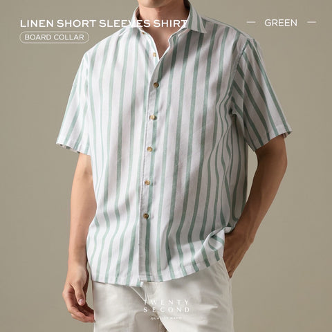 LINEN SHORT SLEEVES SHIRT - ST GREEN