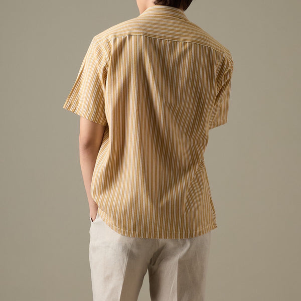 LINEN HAWAII COLLAR SHIRT - YELLOW