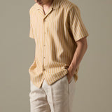 LINEN SHORT SLEEVES SHIRT - ST NAVY