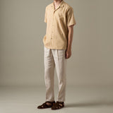 LINEN HAWAII COLLAR SHIRT - YELLOW