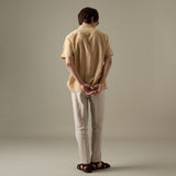 LINEN HAWAII COLLAR SHIRT - YELLOW