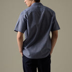LINEN HAWAII COLLAR SHIRT - NAVY