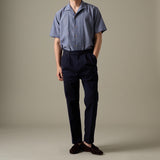 LINEN HAWAII COLLAR SHIRT - NAVY
