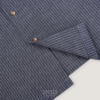 LINEN HAWAII COLLAR SHIRT - NAVY