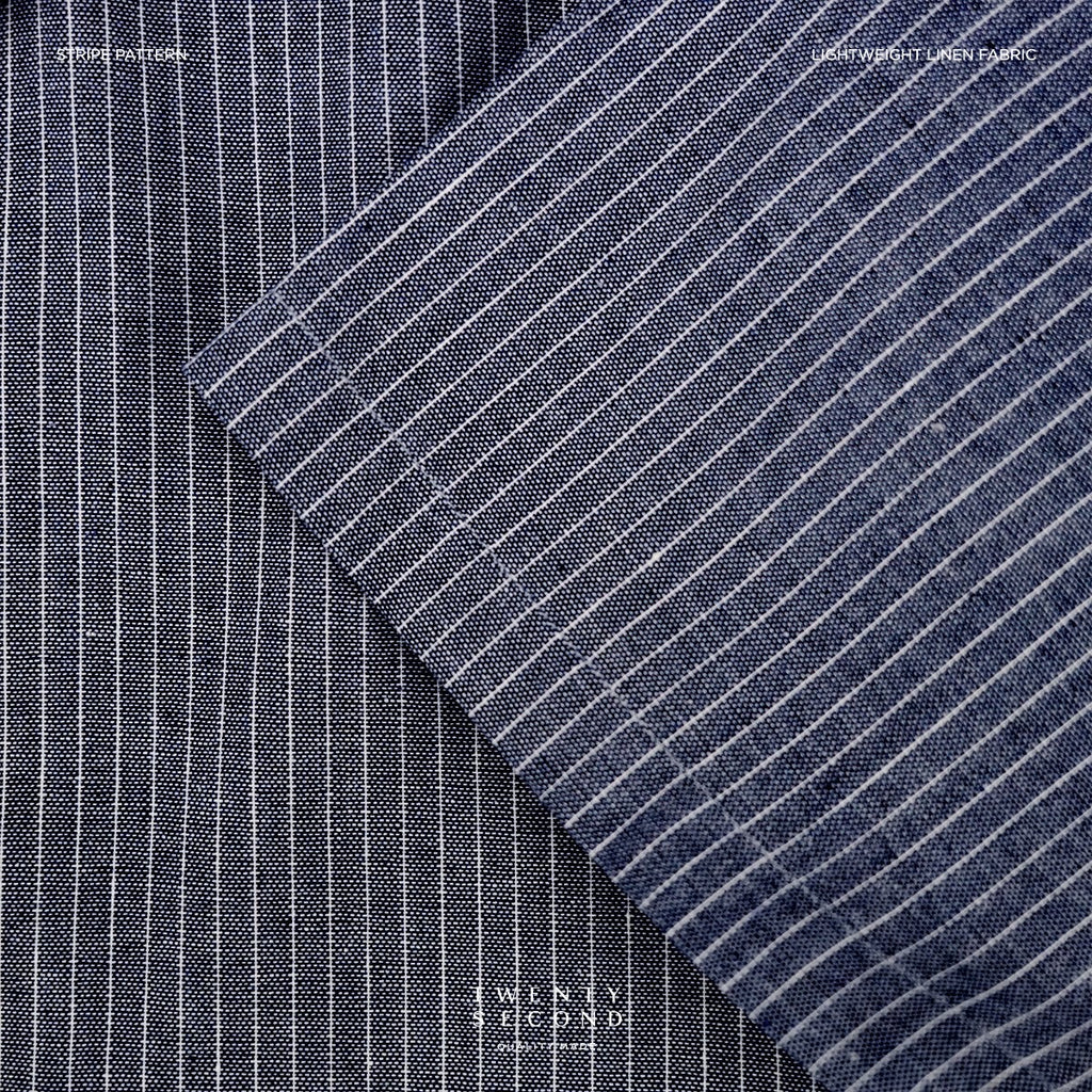 LINEN HAWAII COLLAR SHIRT - NAVY