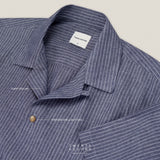 LINEN HAWAII COLLAR SHIRT - NAVY