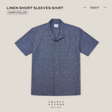 LINEN HAWAII COLLAR SHIRT - NAVY