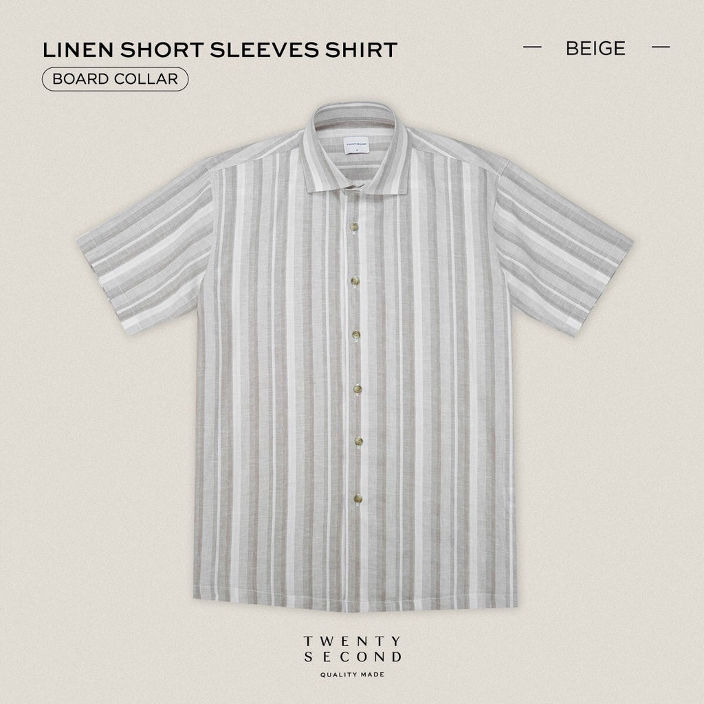 LINEN SHORT SLEEVES SHIRT - ST BEIGE