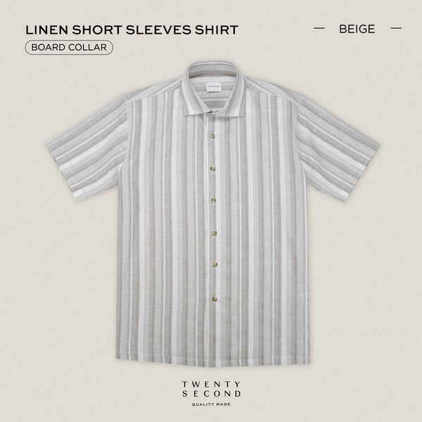 LINEN SHORT SLEEVES SHIRT - ST BEIGE