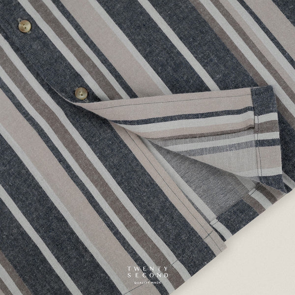 LINEN SHORT SLEEVES SHIRT - ST GREY