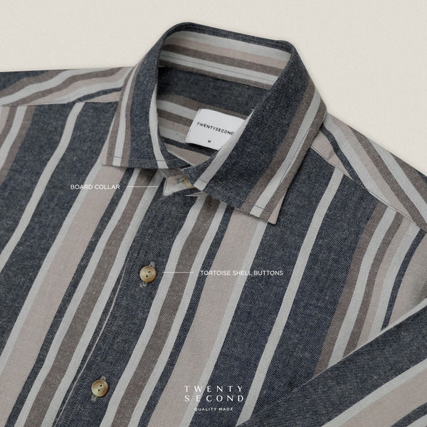 LINEN SHORT SLEEVES SHIRT - ST GREY