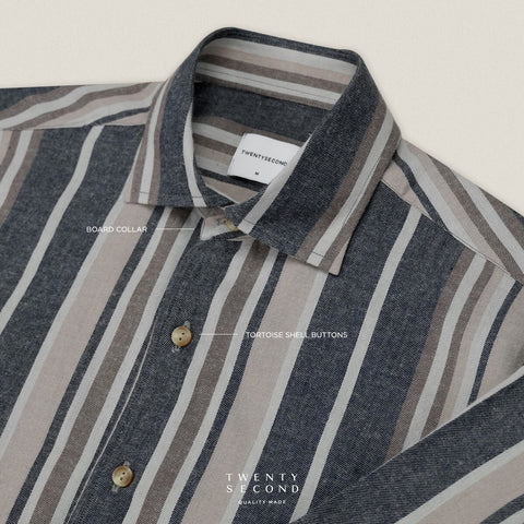 LINEN SHORT SLEEVES SHIRT - ST GREY
