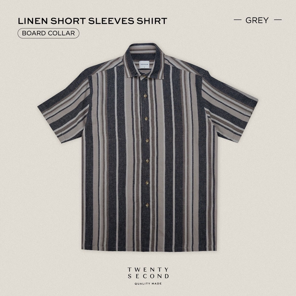 LINEN SHORT SLEEVES SHIRT - ST GREY