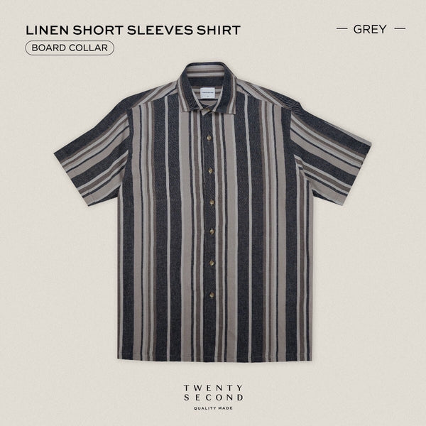 LINEN SHORT SLEEVES SHIRT - ST GREY