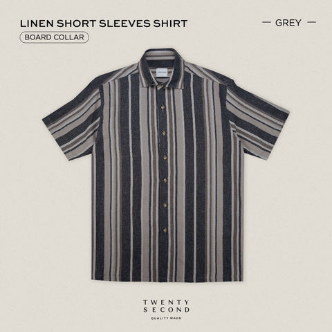 LINEN SHORT SLEEVES SHIRT - ST GREY
