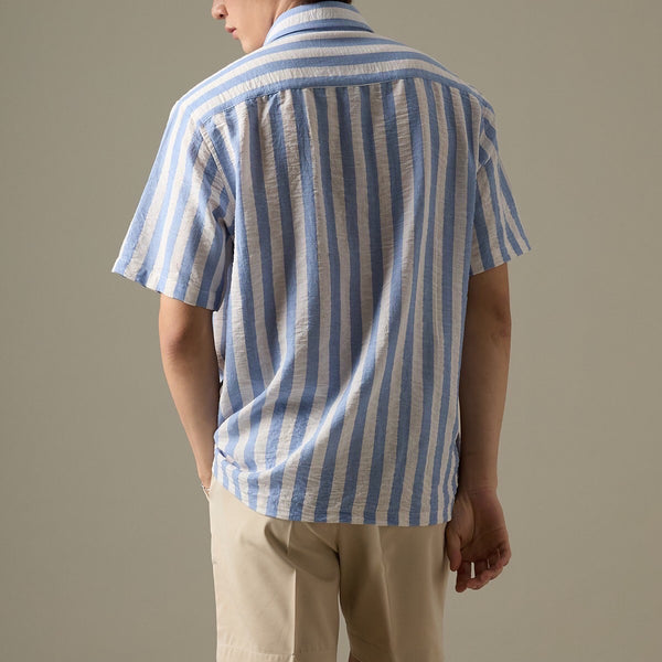 LINEN SHORT SLEEVES SHIRT - ST BLUE
