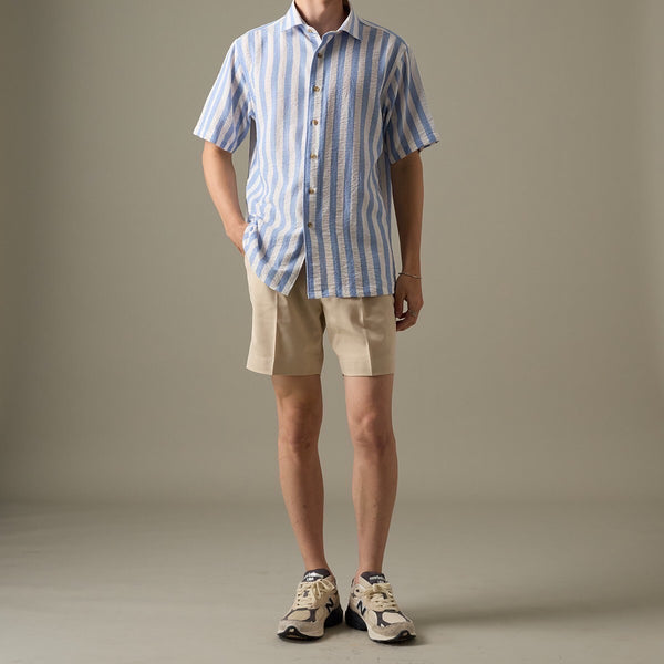 LINEN SHORT SLEEVES SHIRT - ST BEIGE