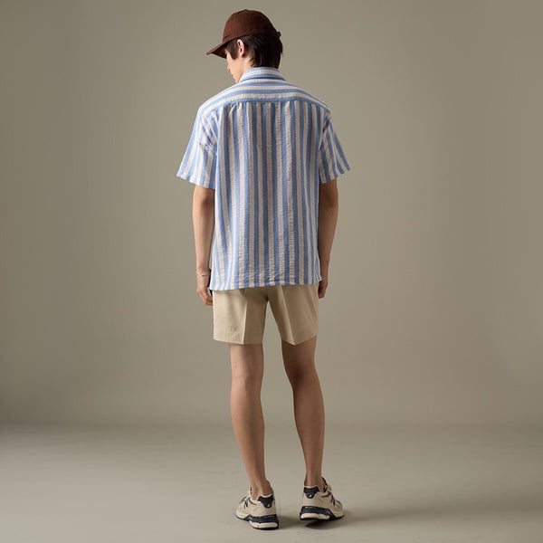 LINEN SHORT SLEEVES SHIRT - ST BLUE