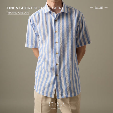 LINEN SHORT SLEEVES SHIRT - ST BLUE