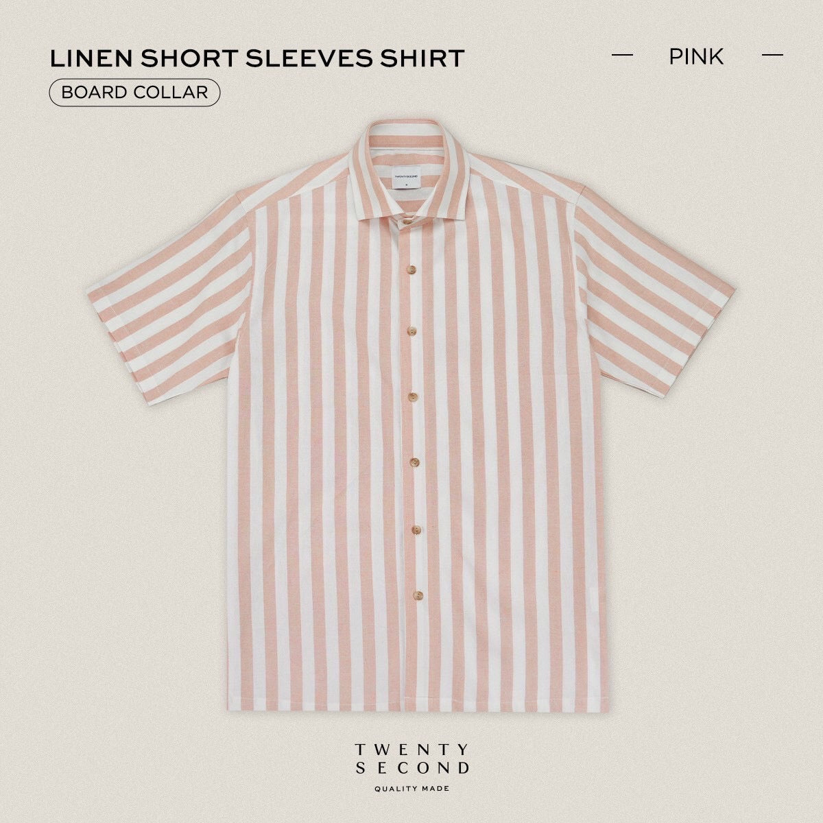 LINEN SHORT SLEEVES SHIRT - ST PINK