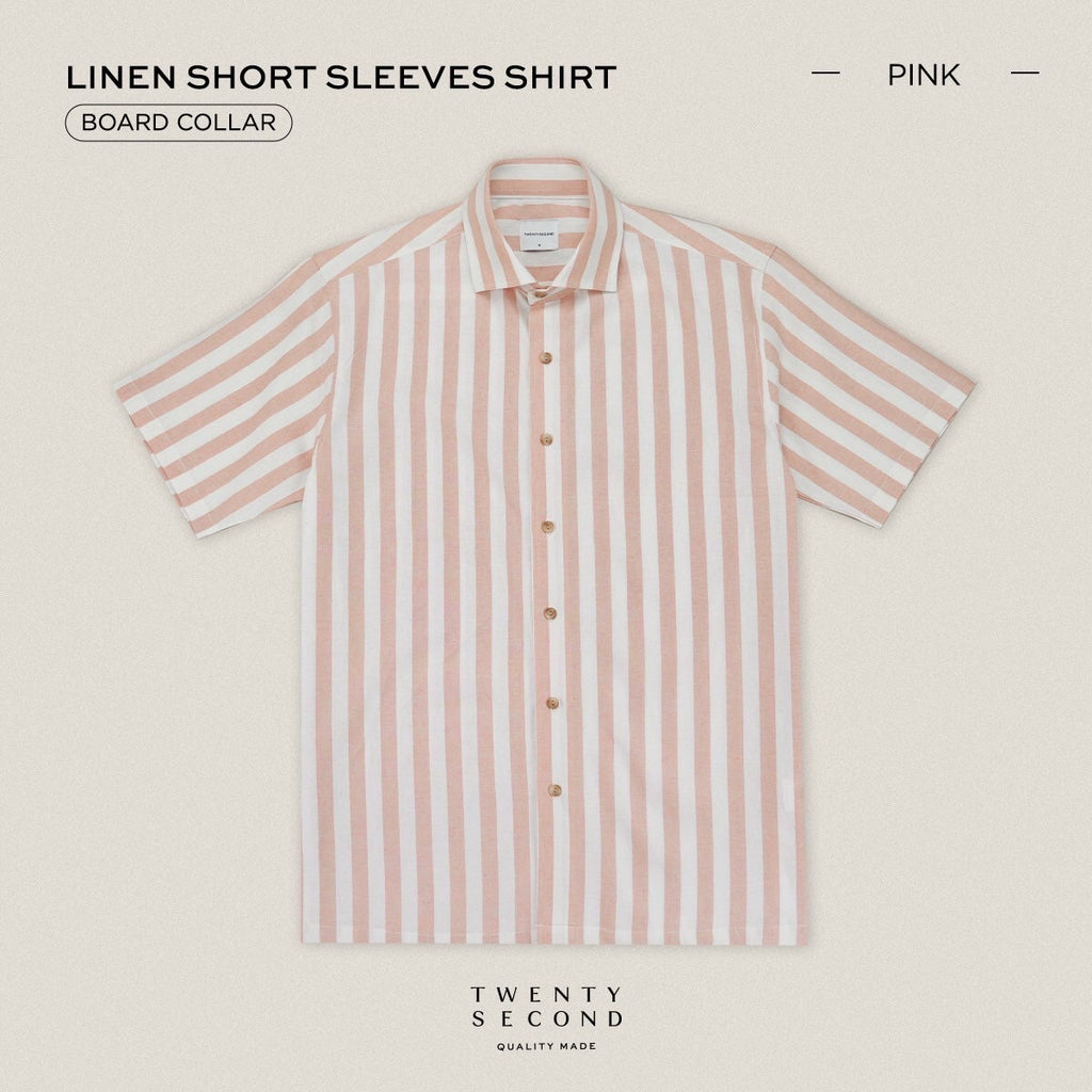 LINEN SHORT SLEEVES SHIRT - ST PINK