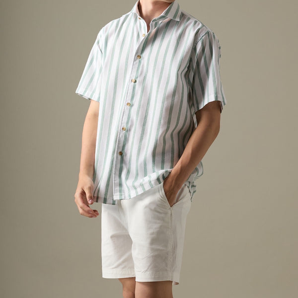 LINEN SHORT SLEEVES SHIRT - ST GREEN