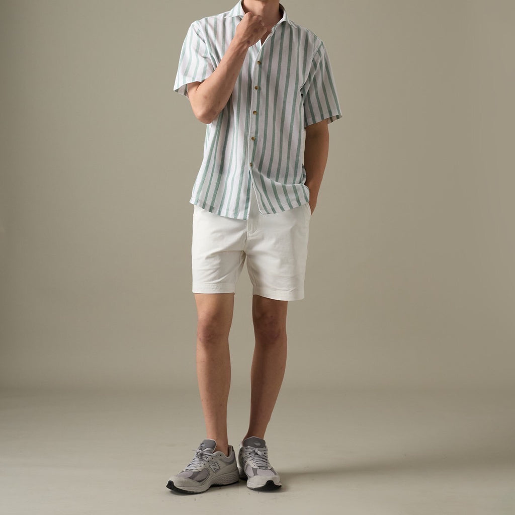 LINEN SHORT SLEEVES SHIRT - ST GREEN