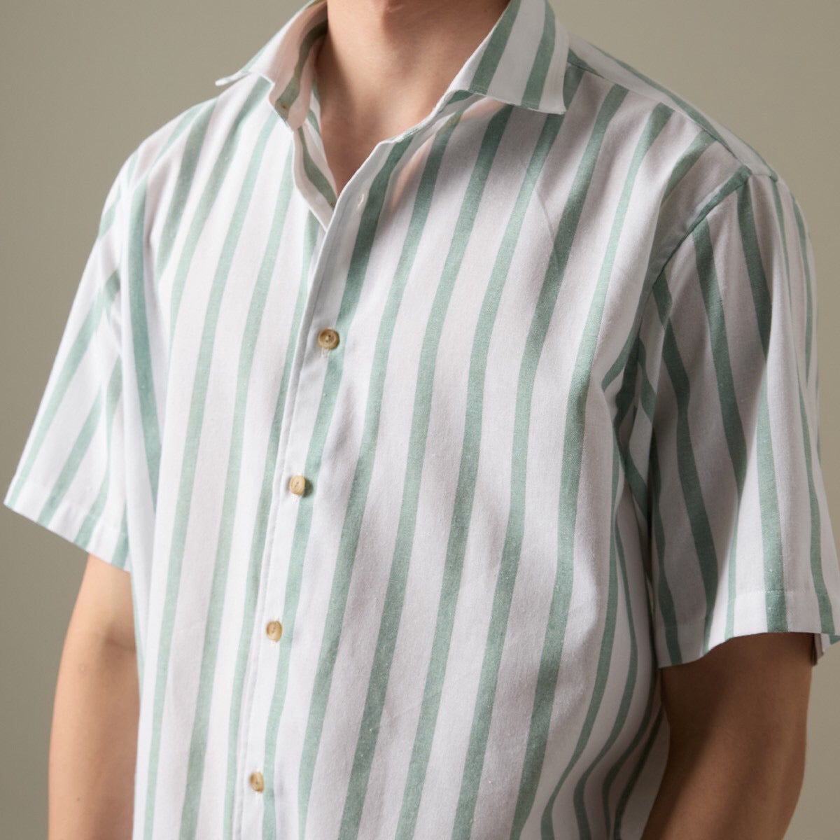LINEN SHORT SLEEVES SHIRT - ST GREEN