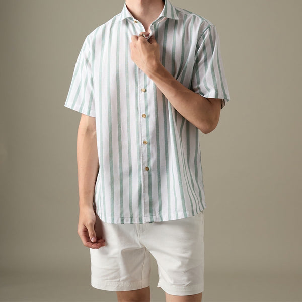 LINEN SHORT SLEEVES SHIRT - ST GREEN