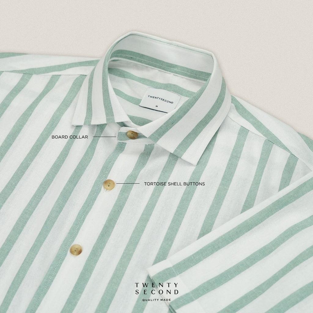 LINEN SHORT SLEEVES SHIRT - ST GREEN