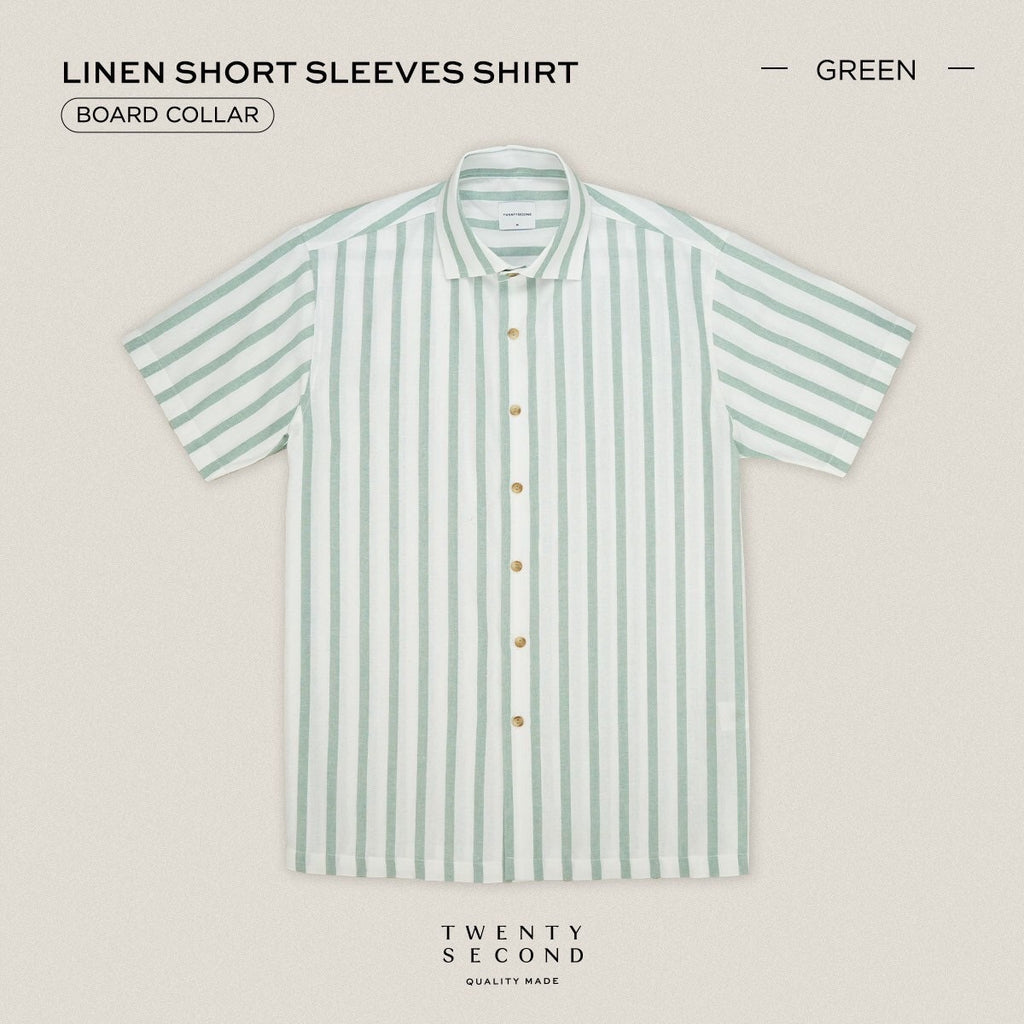 LINEN SHORT SLEEVES SHIRT - ST GREEN