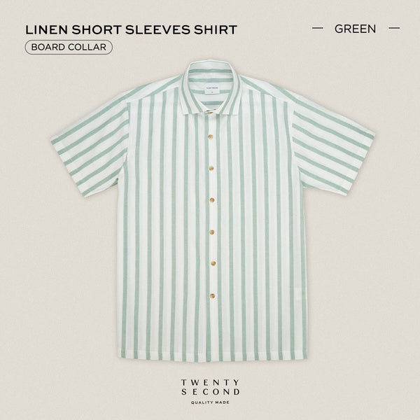LINEN SHORT SLEEVES SHIRT - ST GREEN