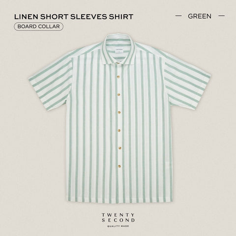 LINEN SHORT SLEEVES SHIRT - ST GREEN