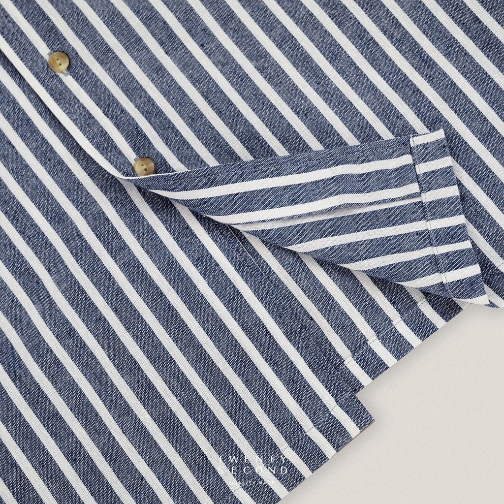 LINEN SHORT SLEEVES SHIRT - ST NAVY