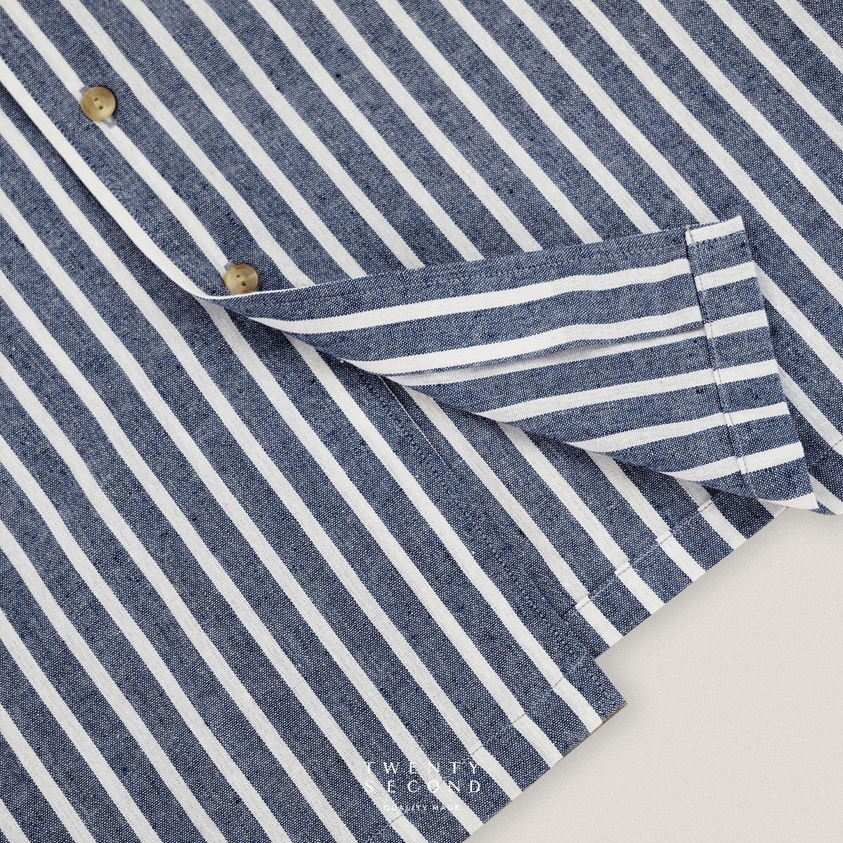 LINEN SHORT SLEEVES SHIRT - ST NAVY