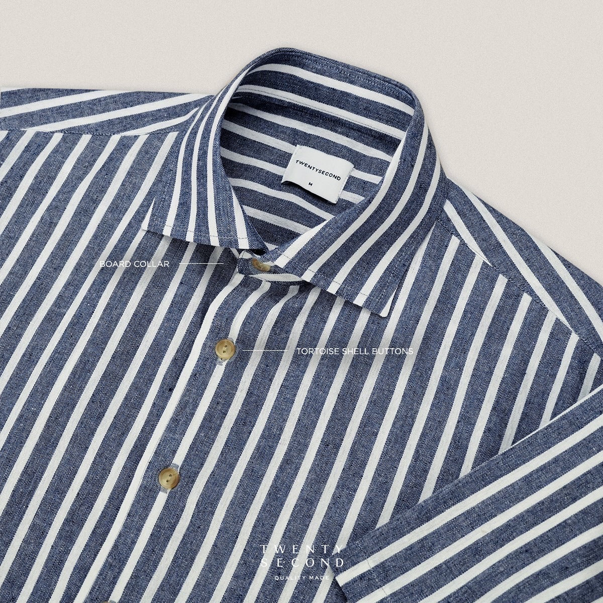 LINEN SHORT SLEEVES SHIRT - ST NAVY