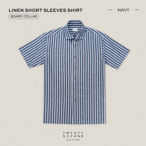 LINEN SHORT SLEEVES SHIRT - ST NAVY