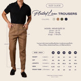 PLEATED LINEN TROUSERS - NAVY