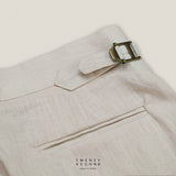 PLEATED LINEN TROUSRES - BEIGE