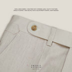 PLEATED LINEN TROUSRES - BEIGE