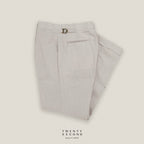 PLEATED LINEN TROUSRES - BEIGE