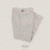 PLEATED LINEN TROUSRES - BEIGE