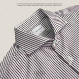 WRINKLE FREE DRESS SHIRT - STRIPE BROWN (Slim Fit)