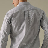 WRINKLE FREE DRESS SHIRT - STRIPE BROWN (Slim Fit)